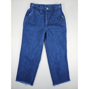 Rockies Jeans Womens 31/11 27x25 Blue High Rise Bareback Cropped Vintage Western